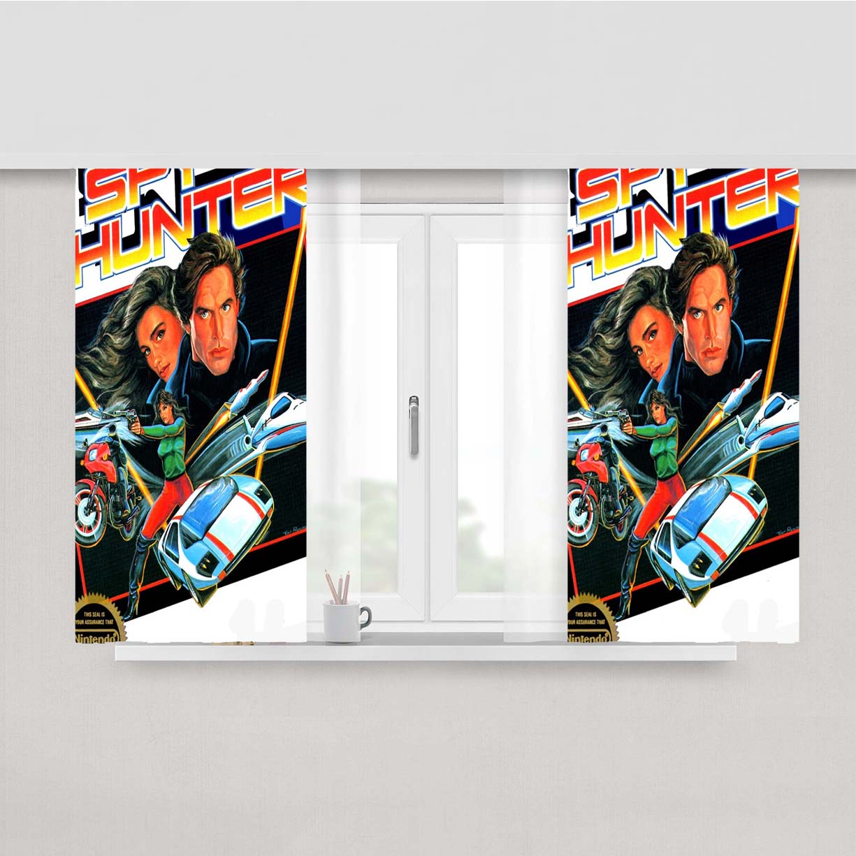 Nes Spy Hunter Old Game Peach Skin Window Curtains