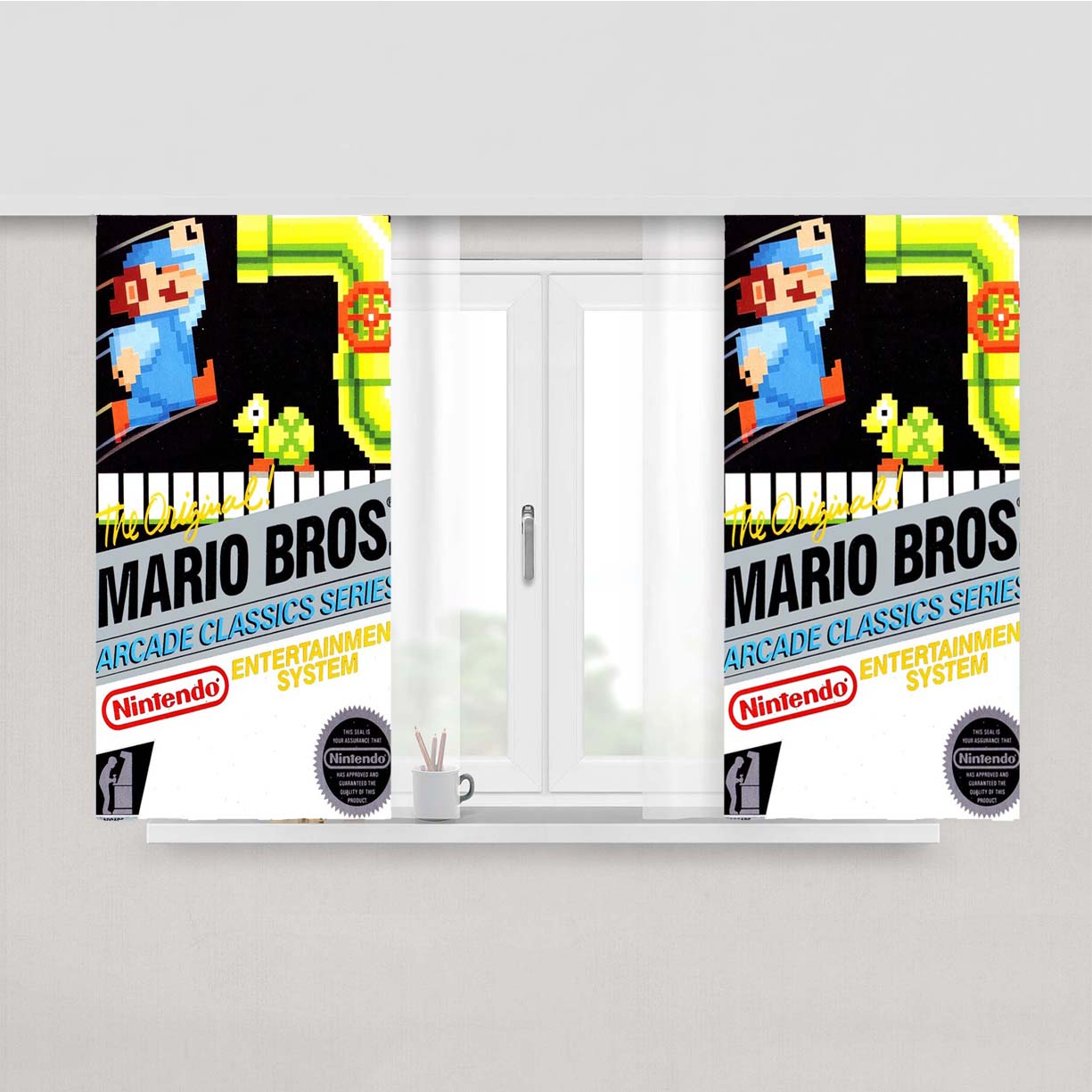 Nes The Original Mario Brothers Peach Skin Window Curtains