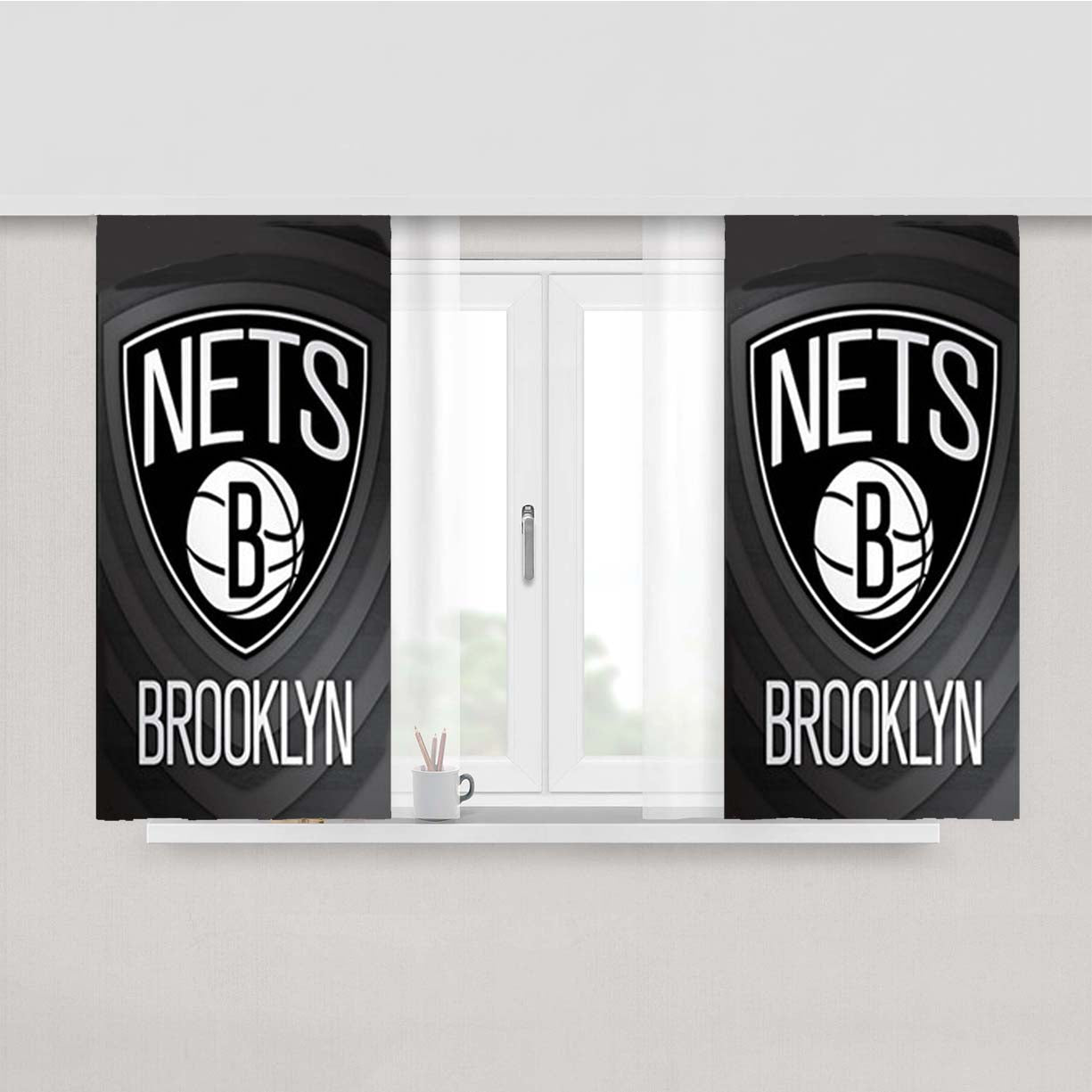 Nets Brooklyn Peach Skin Window Curtains