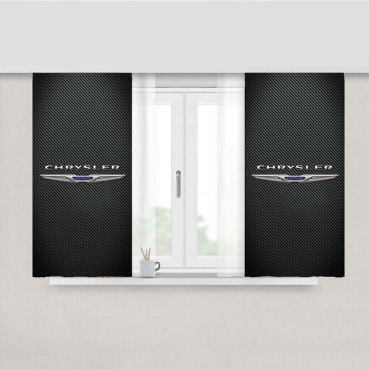 New Chrysler Carbon Fiber Logo Peach Skin Window Curtains