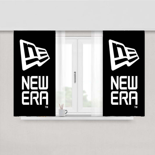 New Era Logo Peach Skin Window Curtains