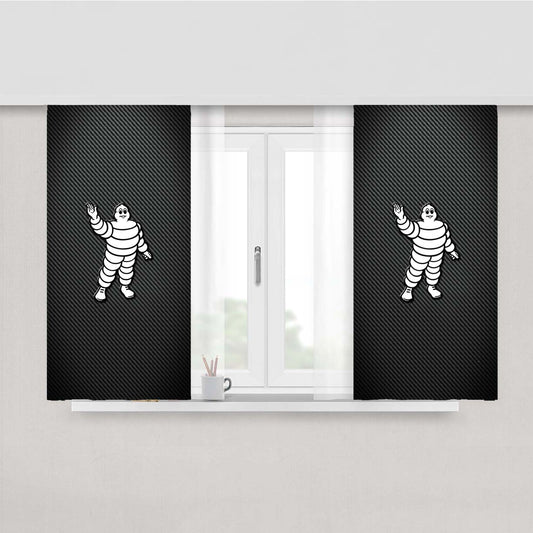 New Michelin Carbon Fiber Logo Peach Skin Window Curtains