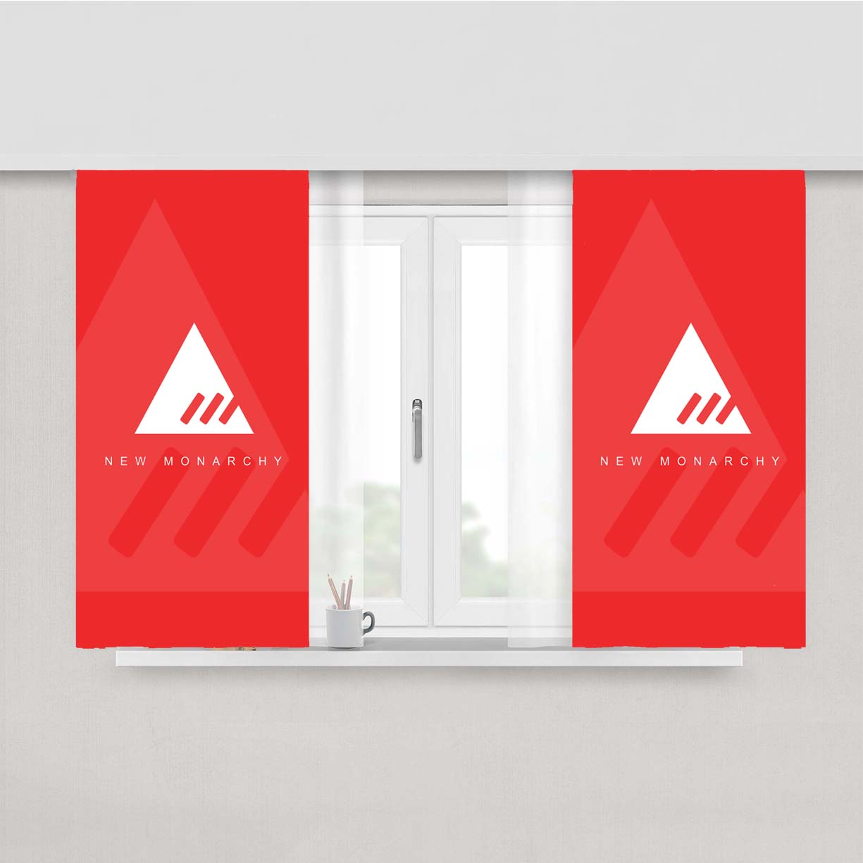 New Monarchy Destiny Logo Peach Skin Window Curtains