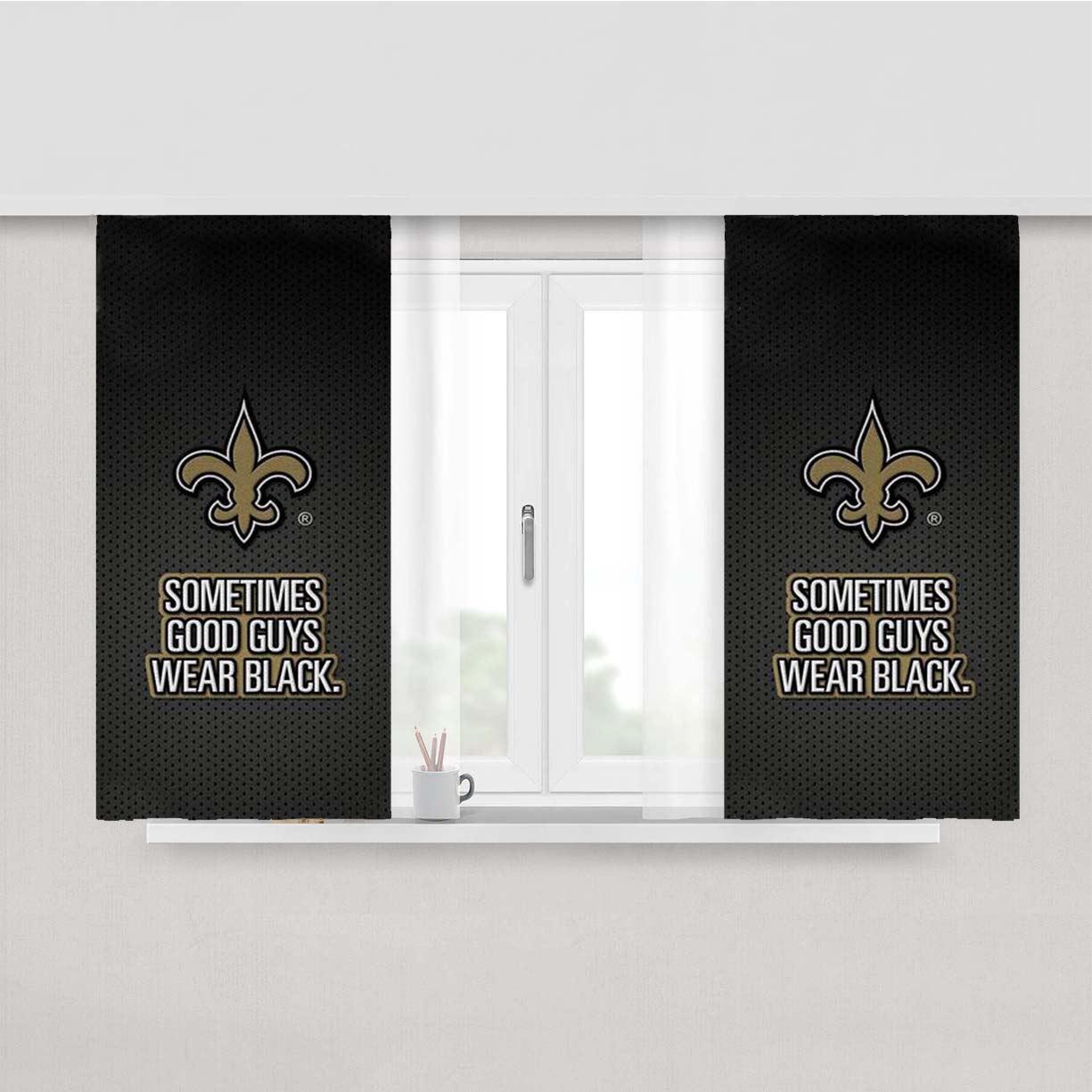 New Orleans Saints Peach Skin Window Curtains