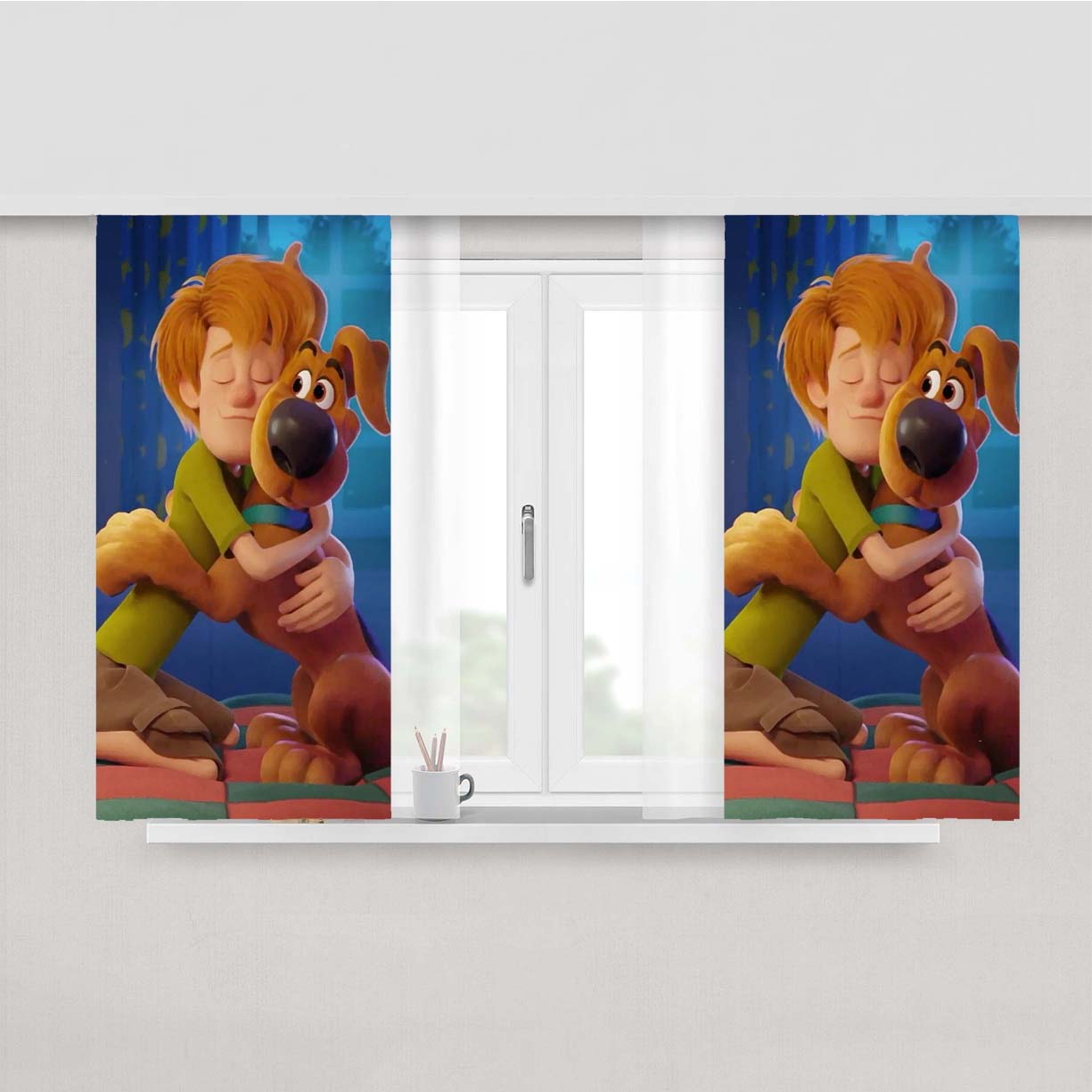 New Scooby Doo Animated Movie Peach Skin Window Curtains