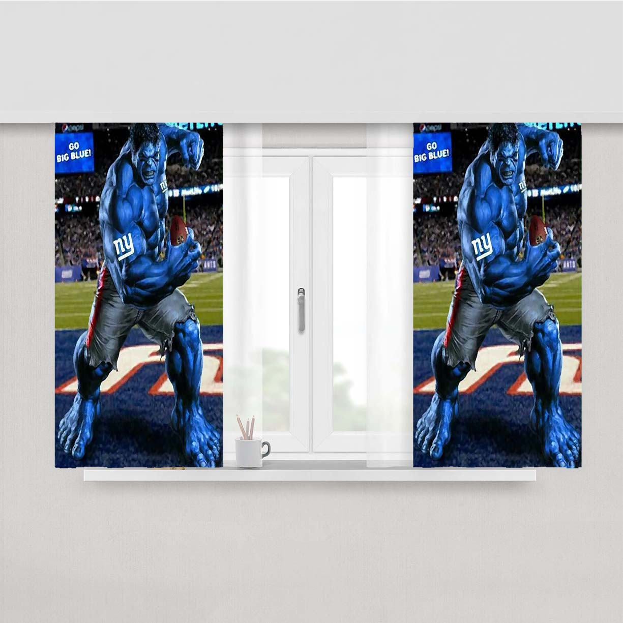 New York Giants Hulk Peach Skin Window Curtains