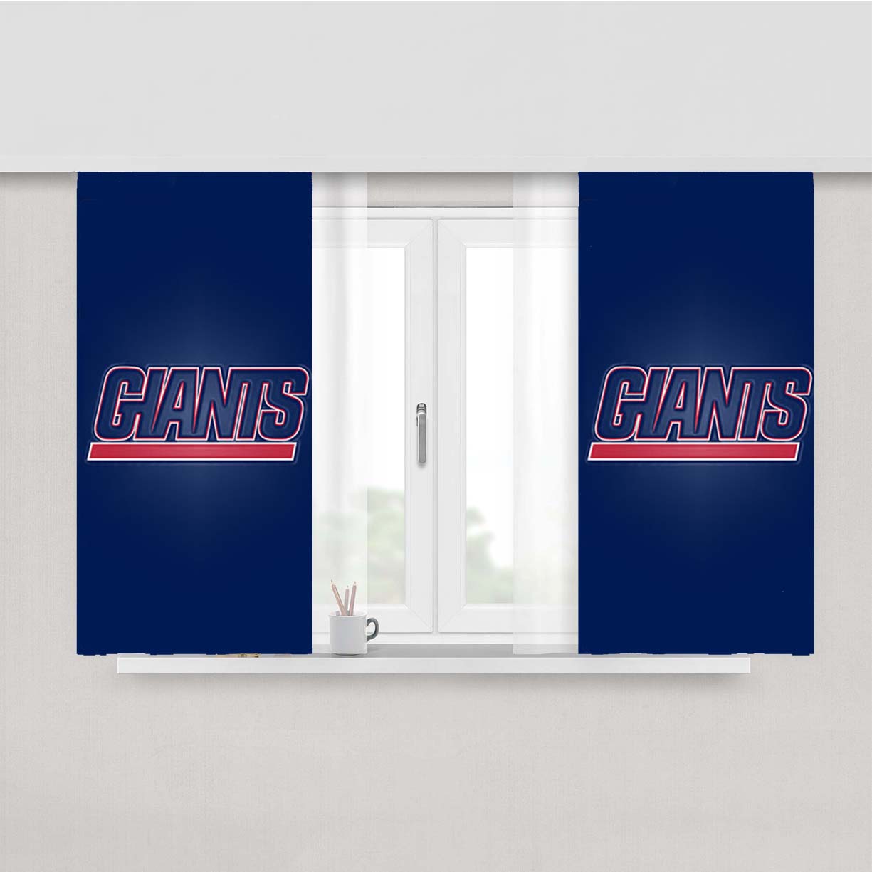New York Giants Logo Peach Skin Window Curtains