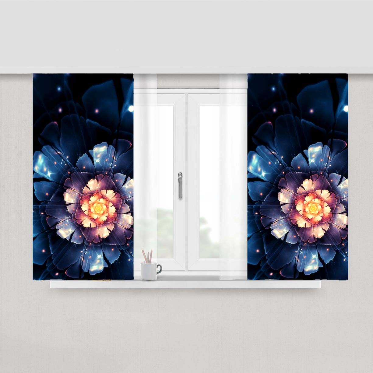 Night Flower Peach Skin Window Curtains