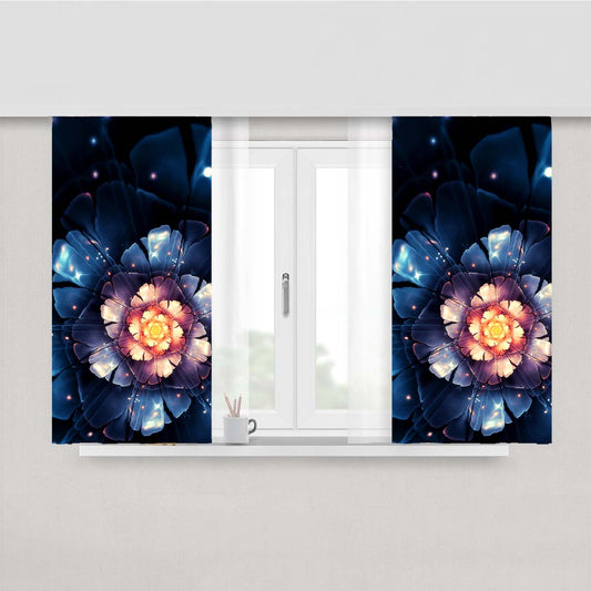 Night Flower Peach Skin Window Curtains
