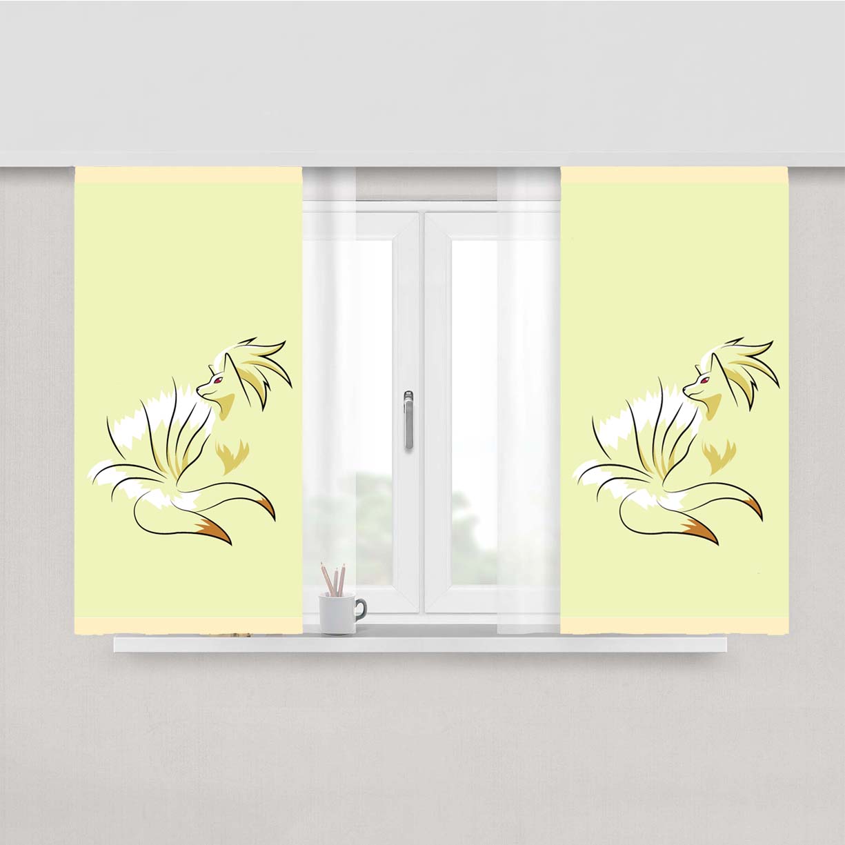 Ninetales Pokemon Peach Skin Window Curtains