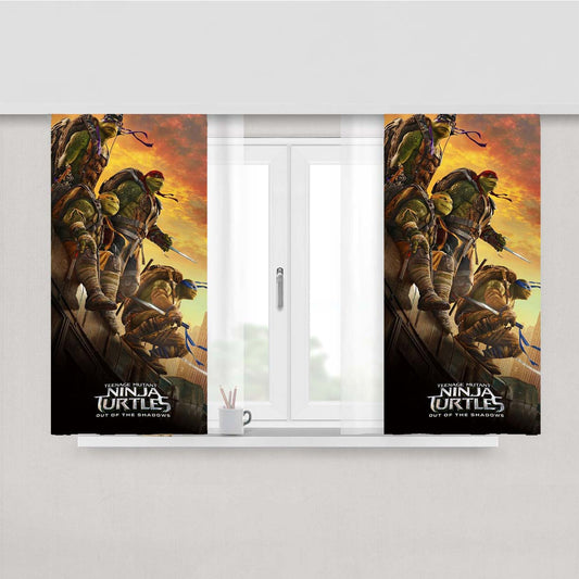Ninja Turtle Out The Shadows Peach Skin Window Curtains