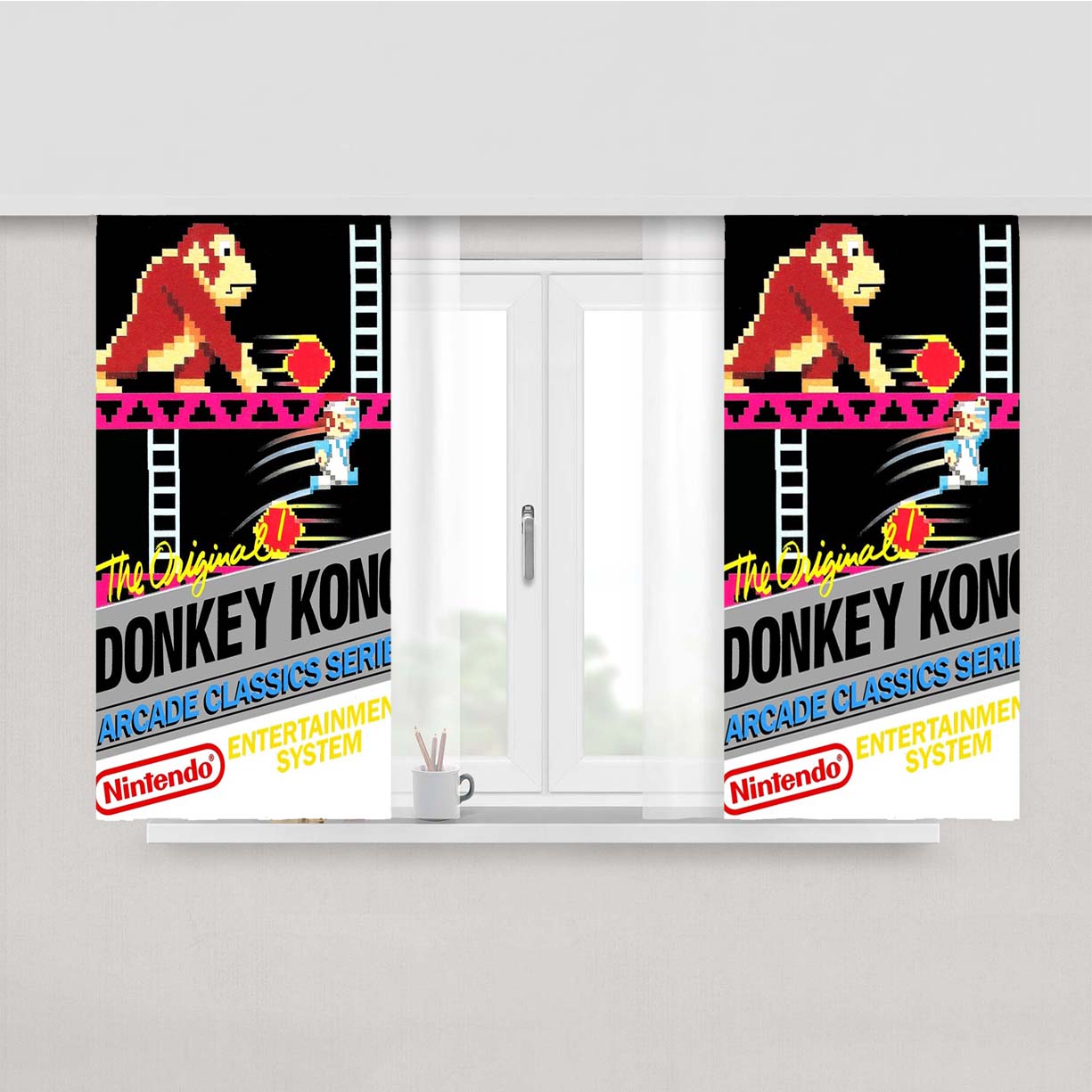Nintendo Donkey King Kong 90 Game Peach Skin Window Curtains