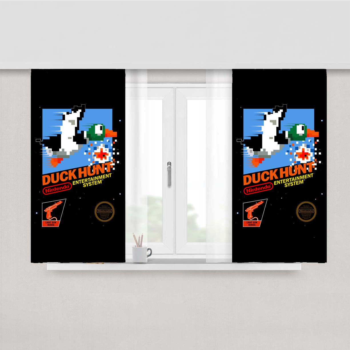 Nintendo Entertainment System Duck Hunt Games Peach Skin Window Curtains