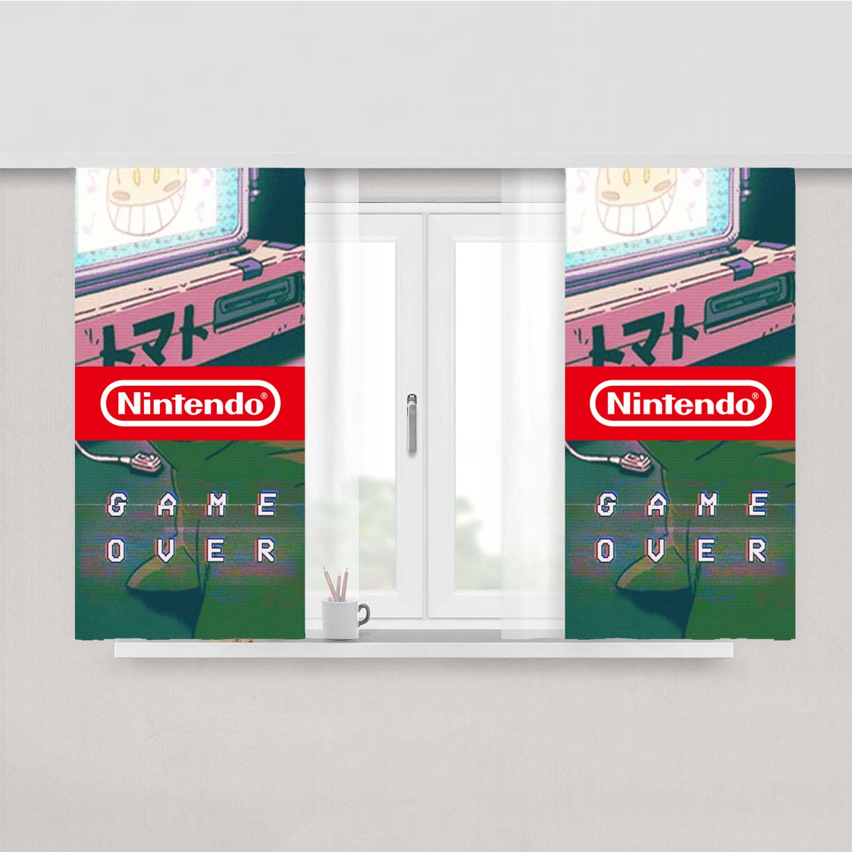 Nintendo Game Over Peach Skin Window Curtains