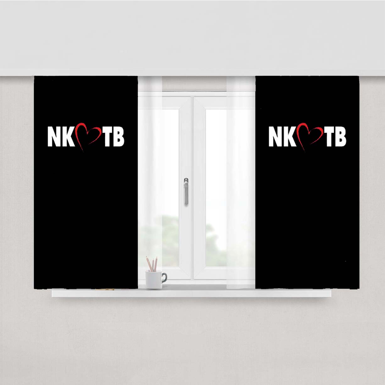Nkotb Heart Logo Inspired Peach Skin Window Curtains