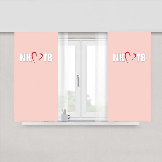 Nkotb Heart Logo Pink Peach Skin Window Curtains