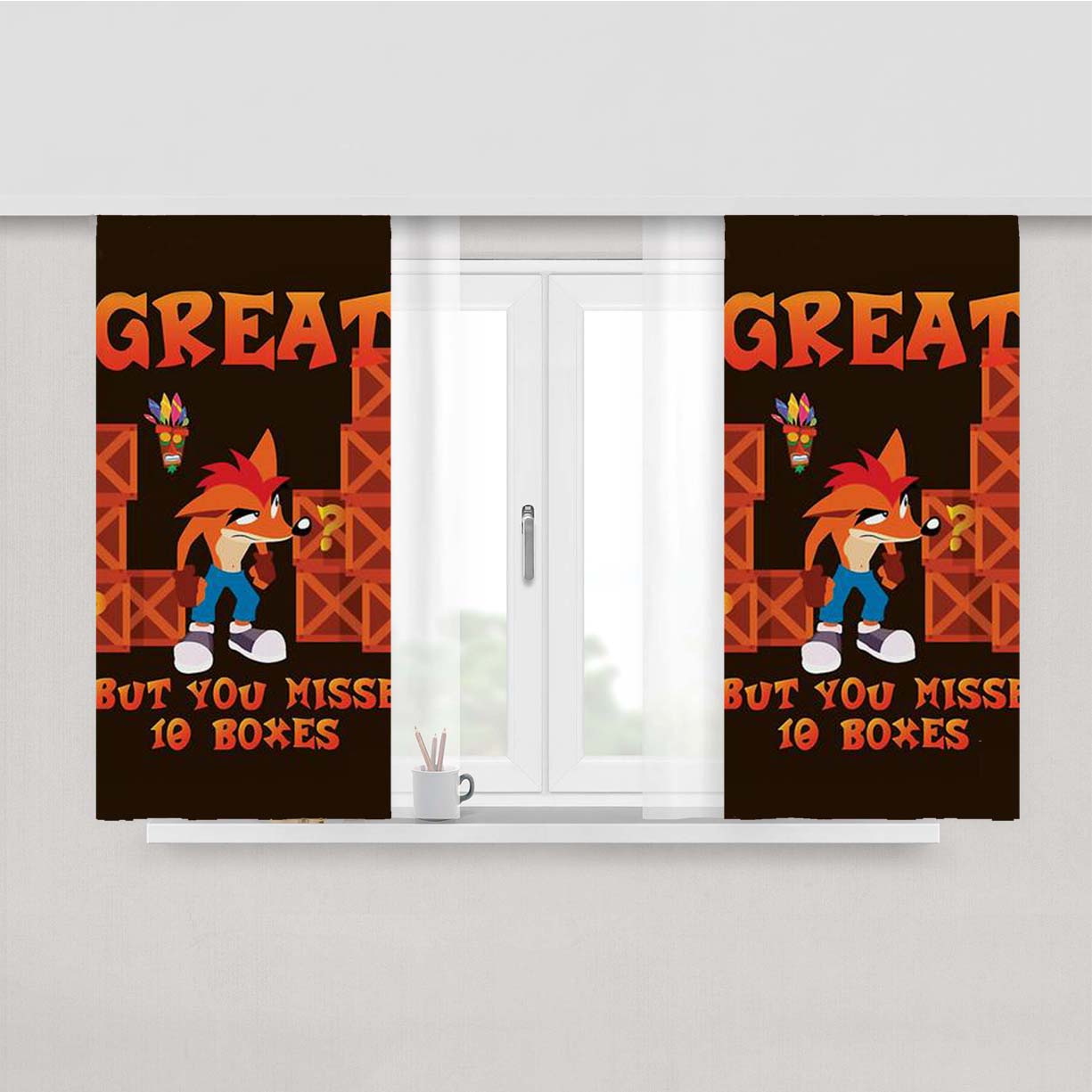 No Gem For You Peach Skin Window Curtains