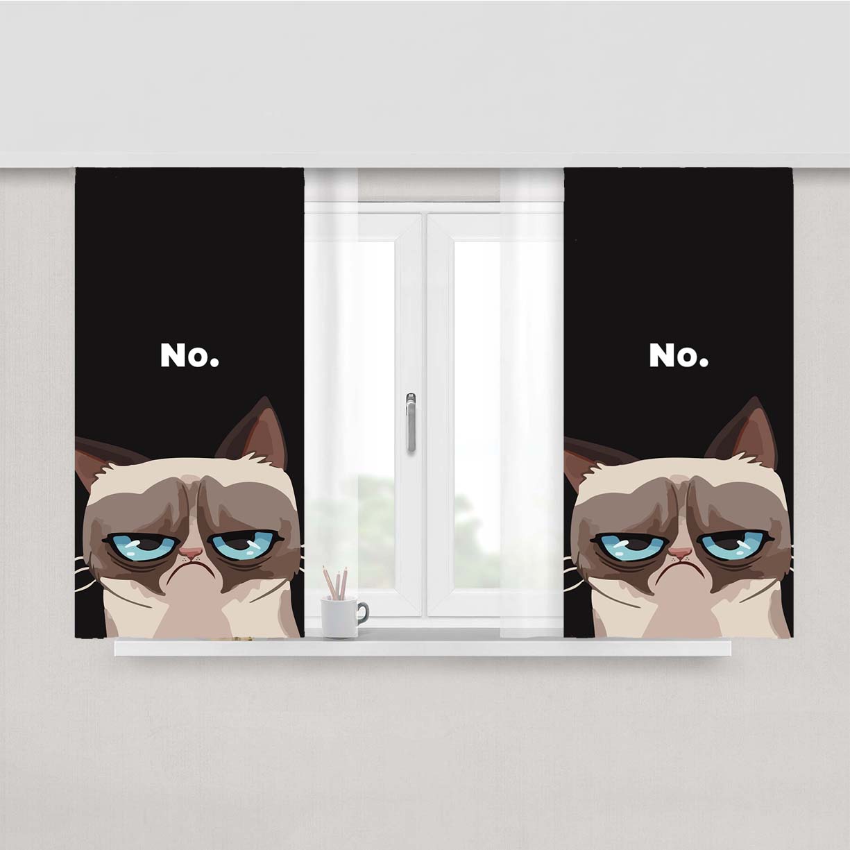 No Grumpy Cat No Peach Skin Window Curtains