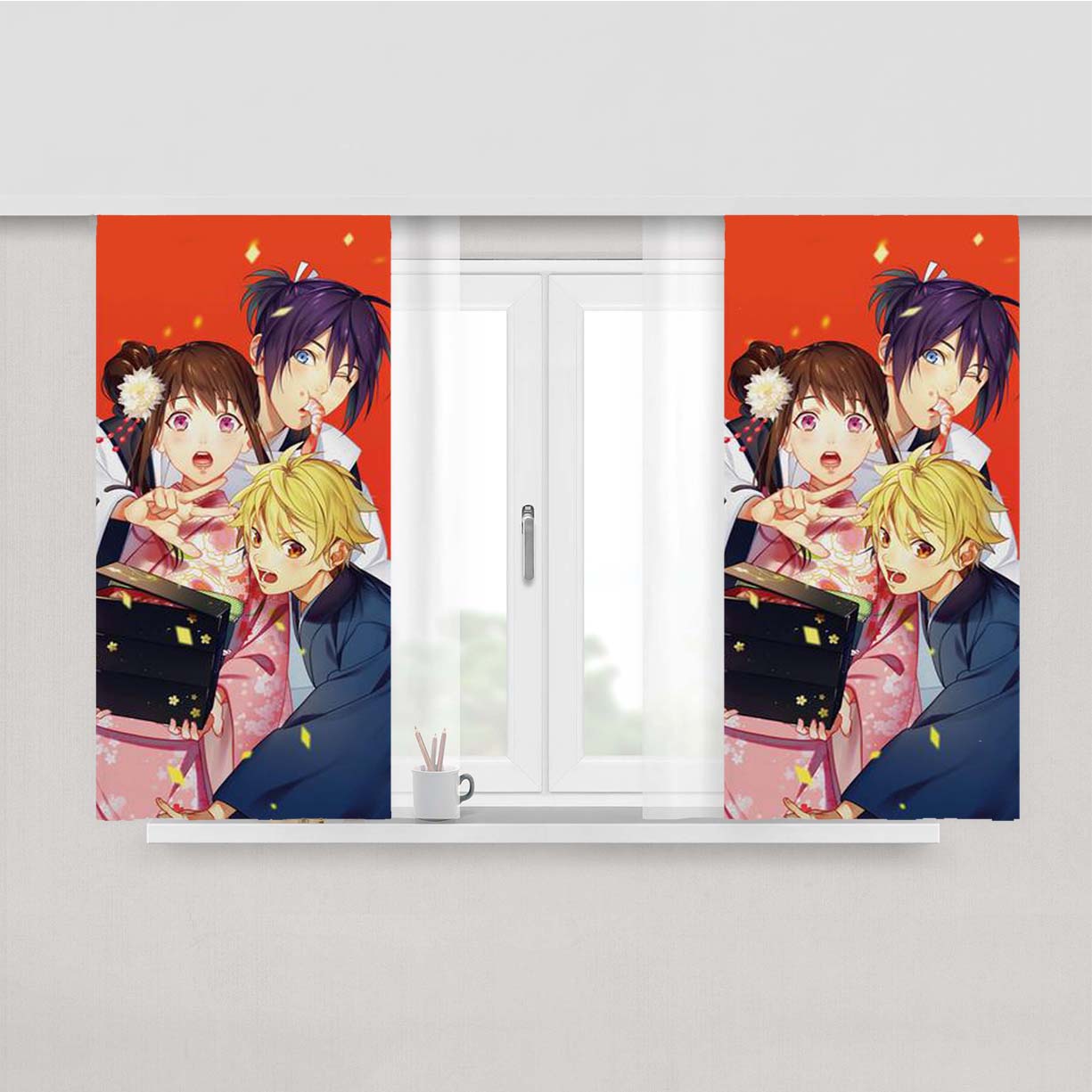 Noragami Fanart Peach Skin Window Curtains