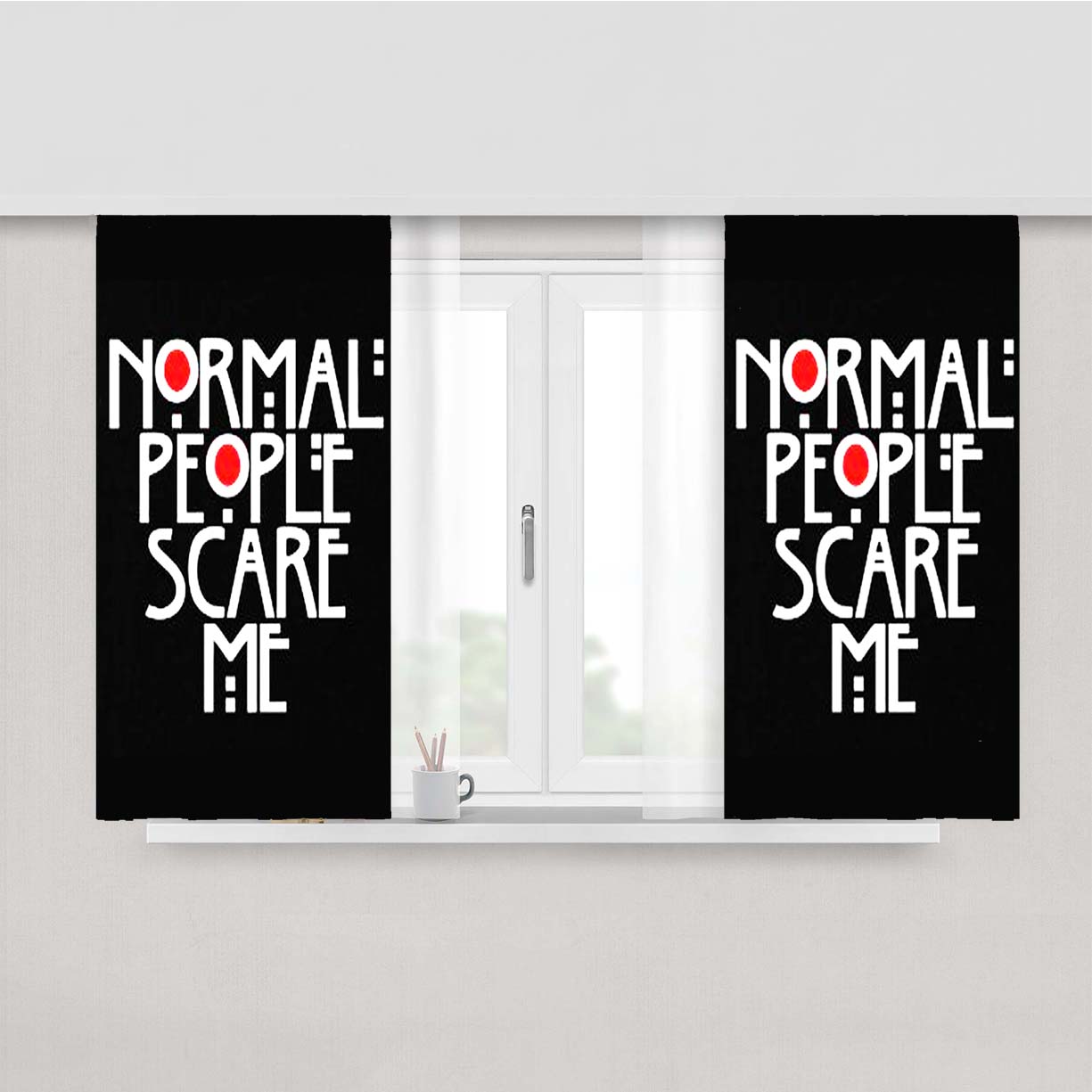 Normal People Scare Me Peach Skin Window Curtains