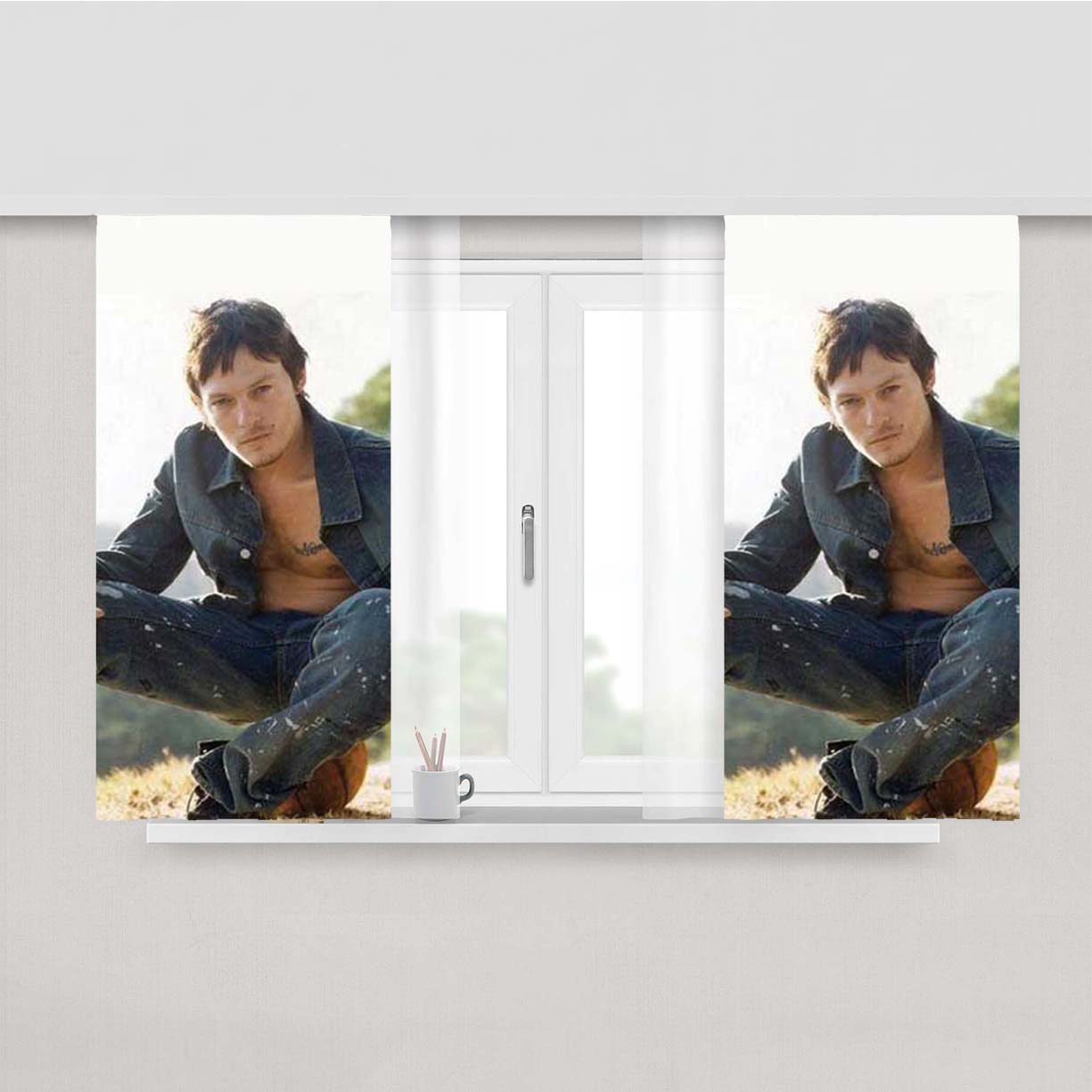 Norman Reedus Peach Skin Window Curtains