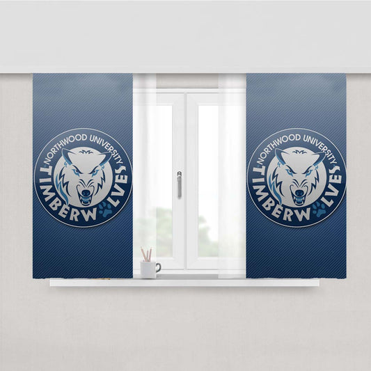 Northwood Timberwolves Logo Peach Skin Window Curtains