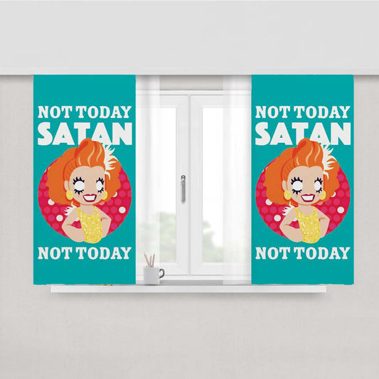 Not Today Satan Not Today Peach Skin Window Curtains