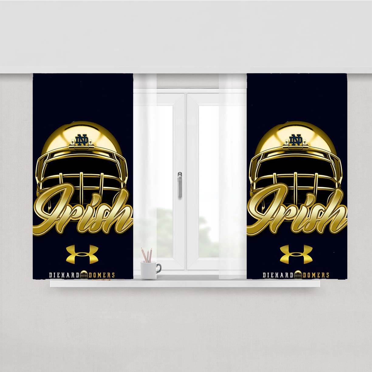 Notre Dame Irish 8 Peach Skin Window Curtains