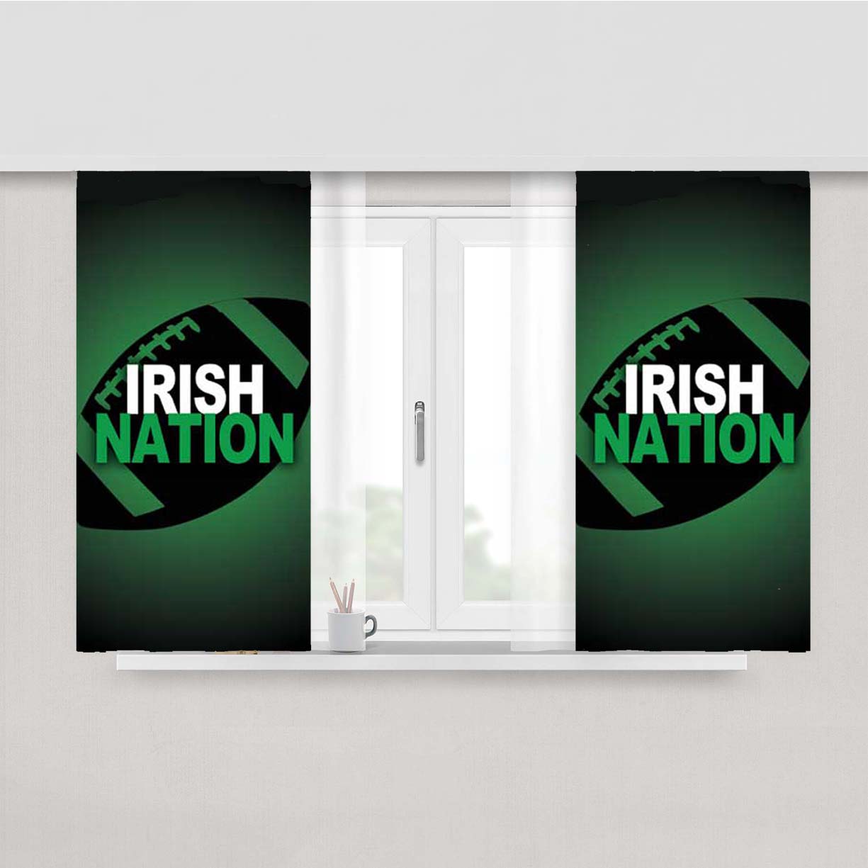 Notre Dame Irish Nation Peach Skin Window Curtains