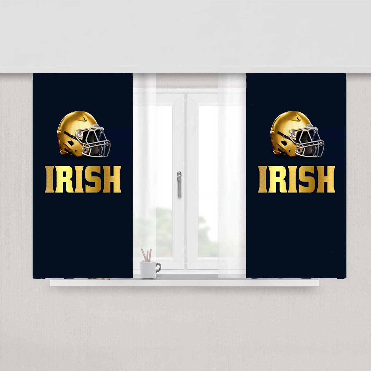 Notre Dame Irish Nd Gold Peach Skin Window Curtains