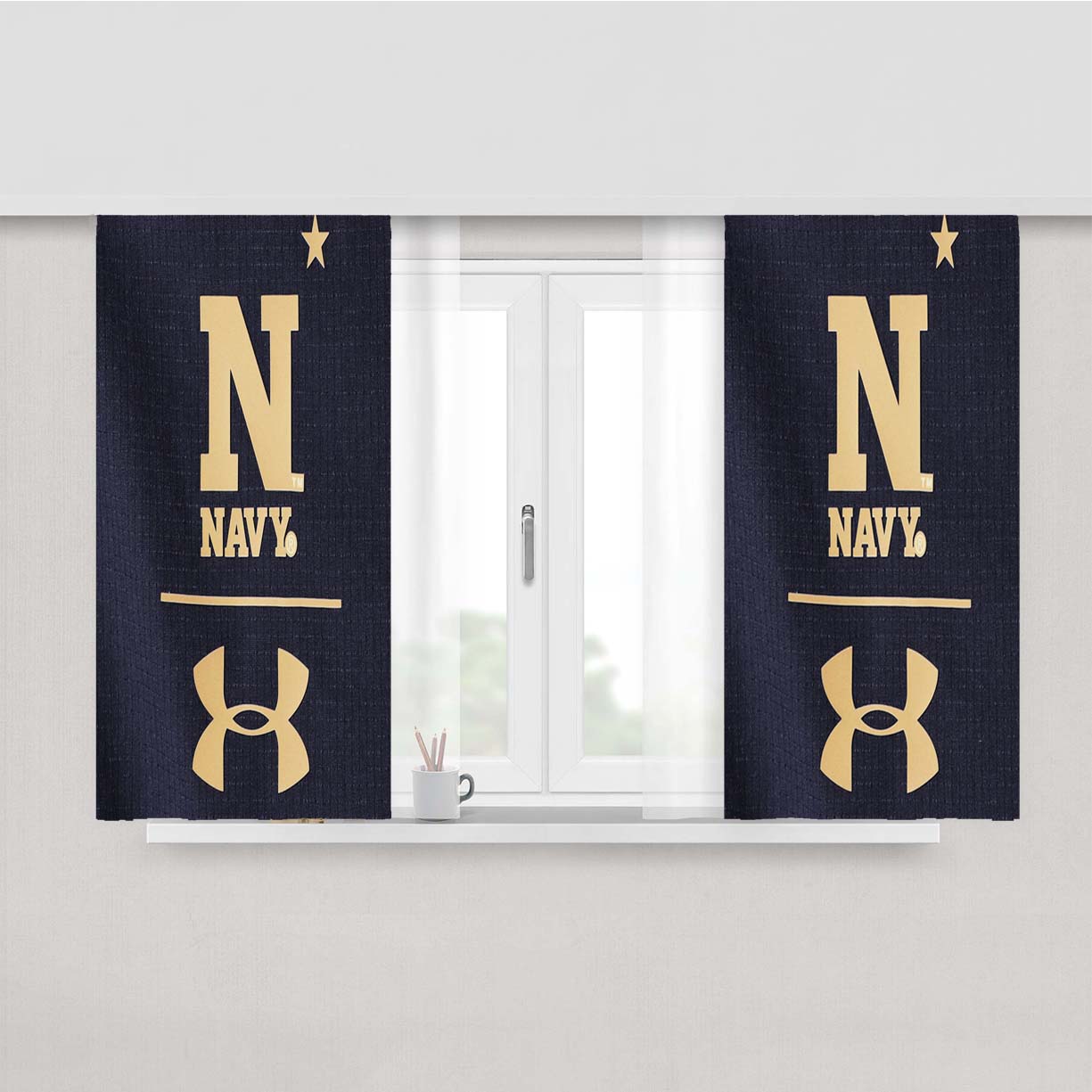 Notre Dame Under Armour Peach Skin Window Curtains