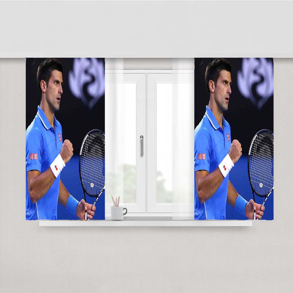Novak Djokovic Peach Skin Window Curtains