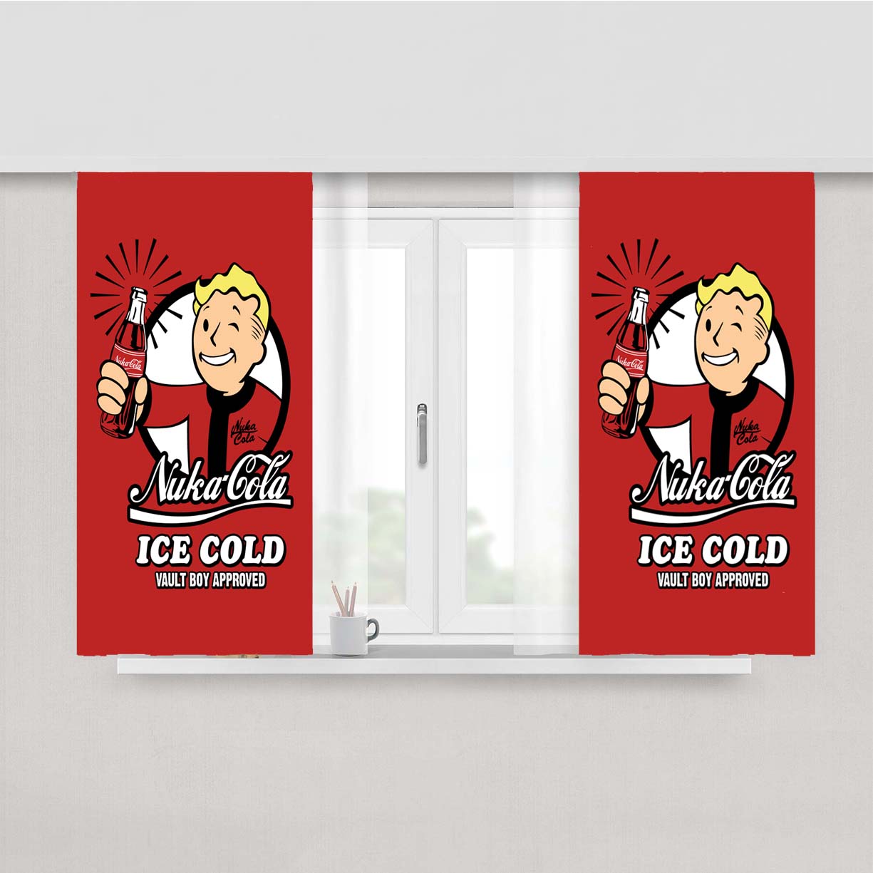 Nuka Cola Peach Skin Window Curtains