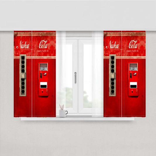 Nuka Cola Vending Machine Peach Skin Window Curtains