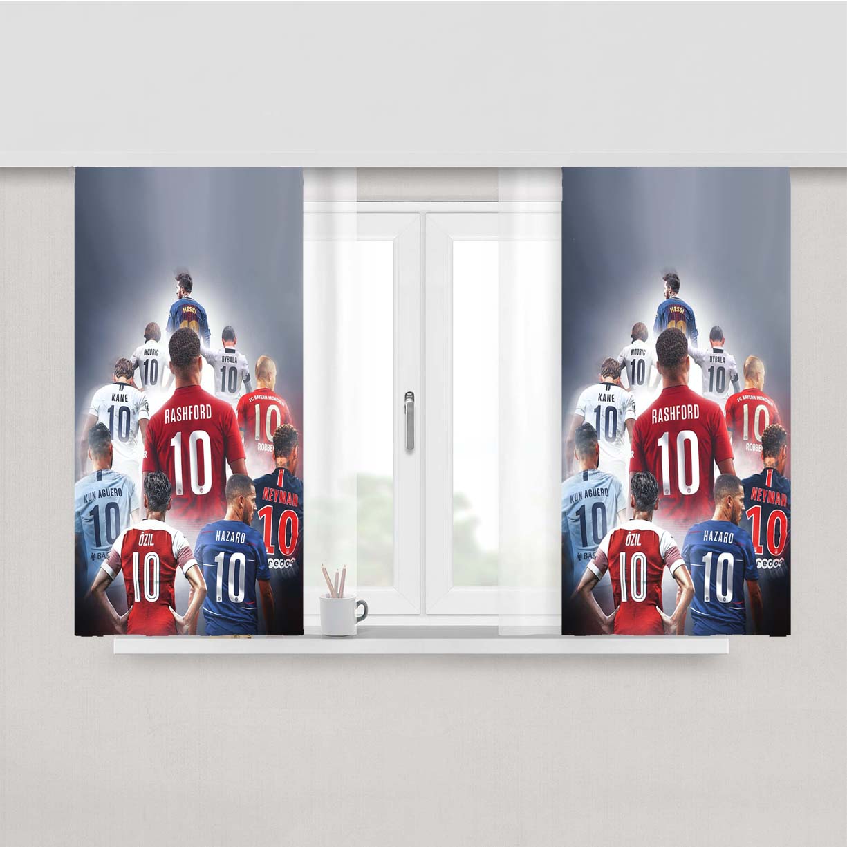 Number 10 Football Pla Peach Skin Window Curtains