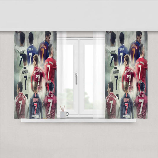 Number 7 Football Pla Peach Skin Window Curtains