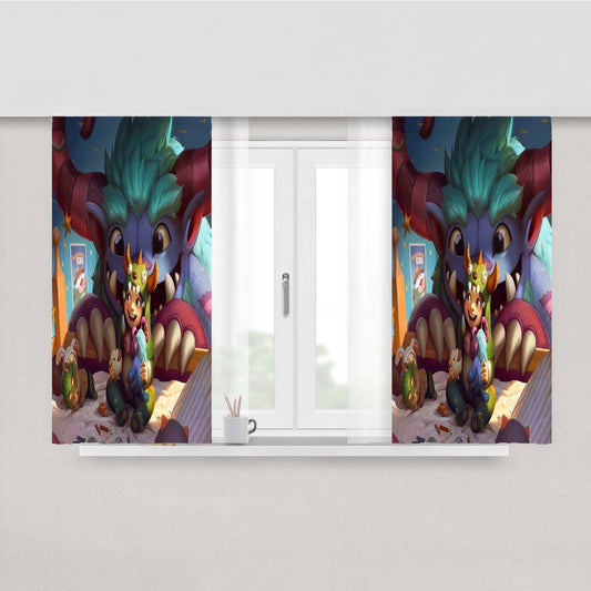 Nunu League Of Legends Peach Skin Window Curtains