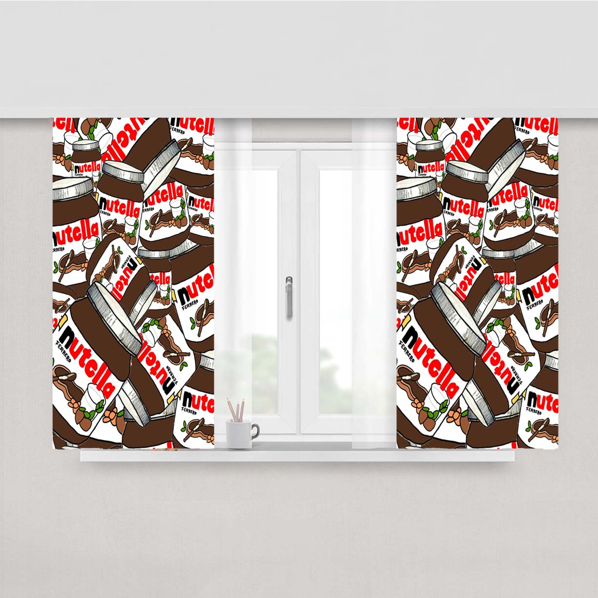Nutella Wallpaper Peach Skin Window Curtains