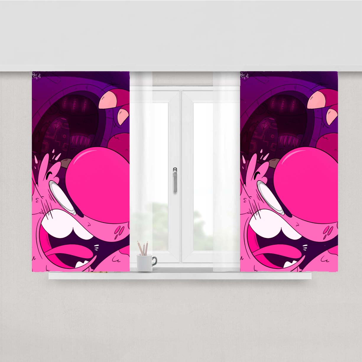 Nwp7 Buddy Pink Peach Skin Window Curtains
