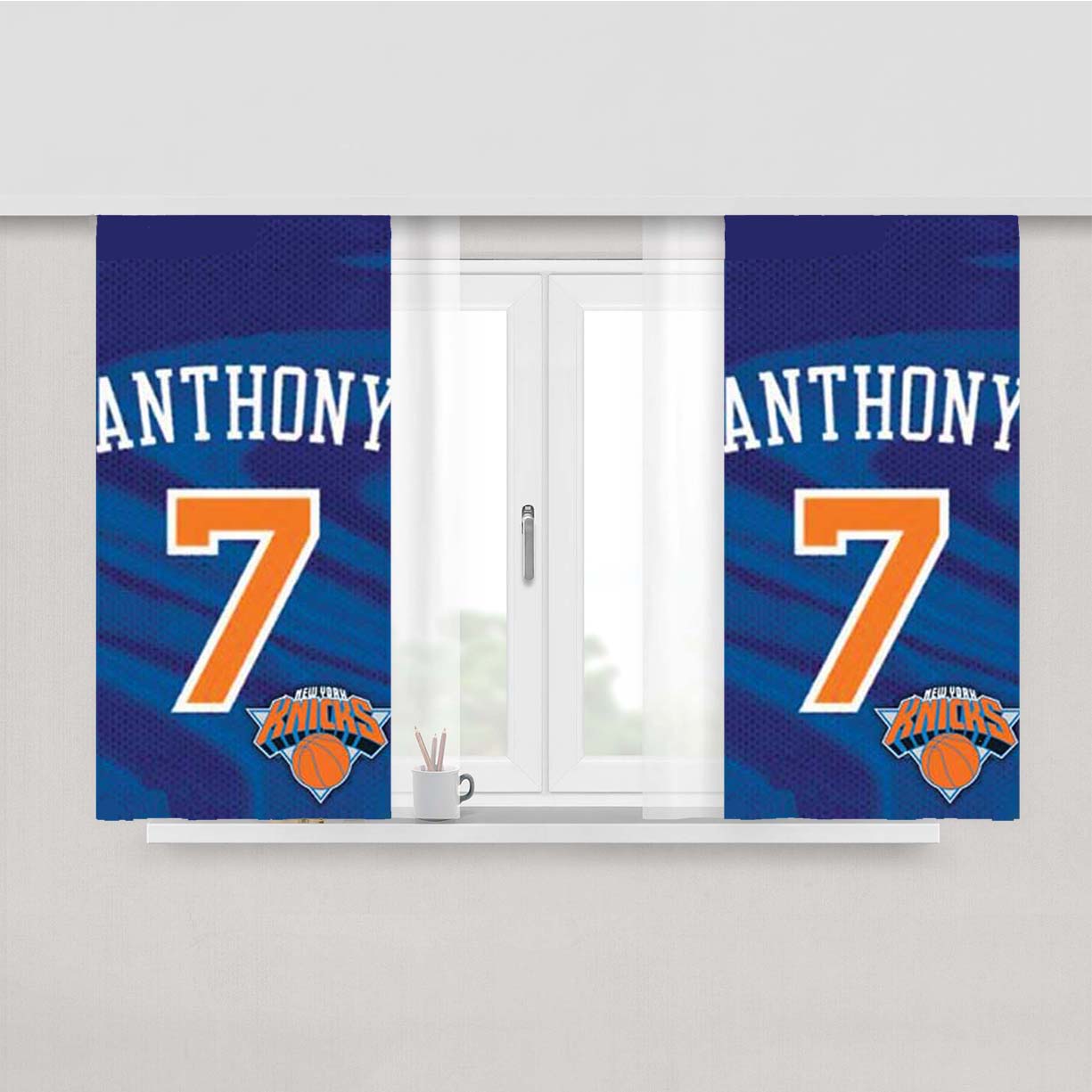 Ny Knicks Anthony 7 Peach Skin Window Curtains
