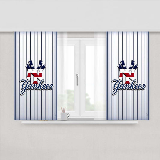 Ny New York Yankees Peach Skin Window Curtains