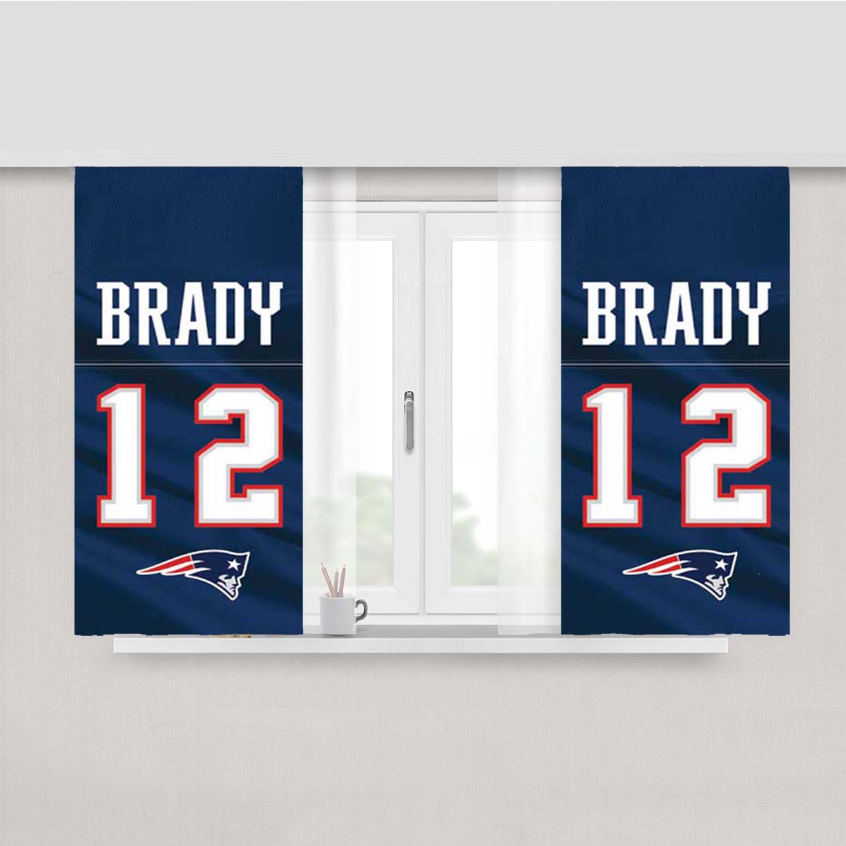 Ny Patriots Tom Brady Jersey Peach Skin Window Curtains