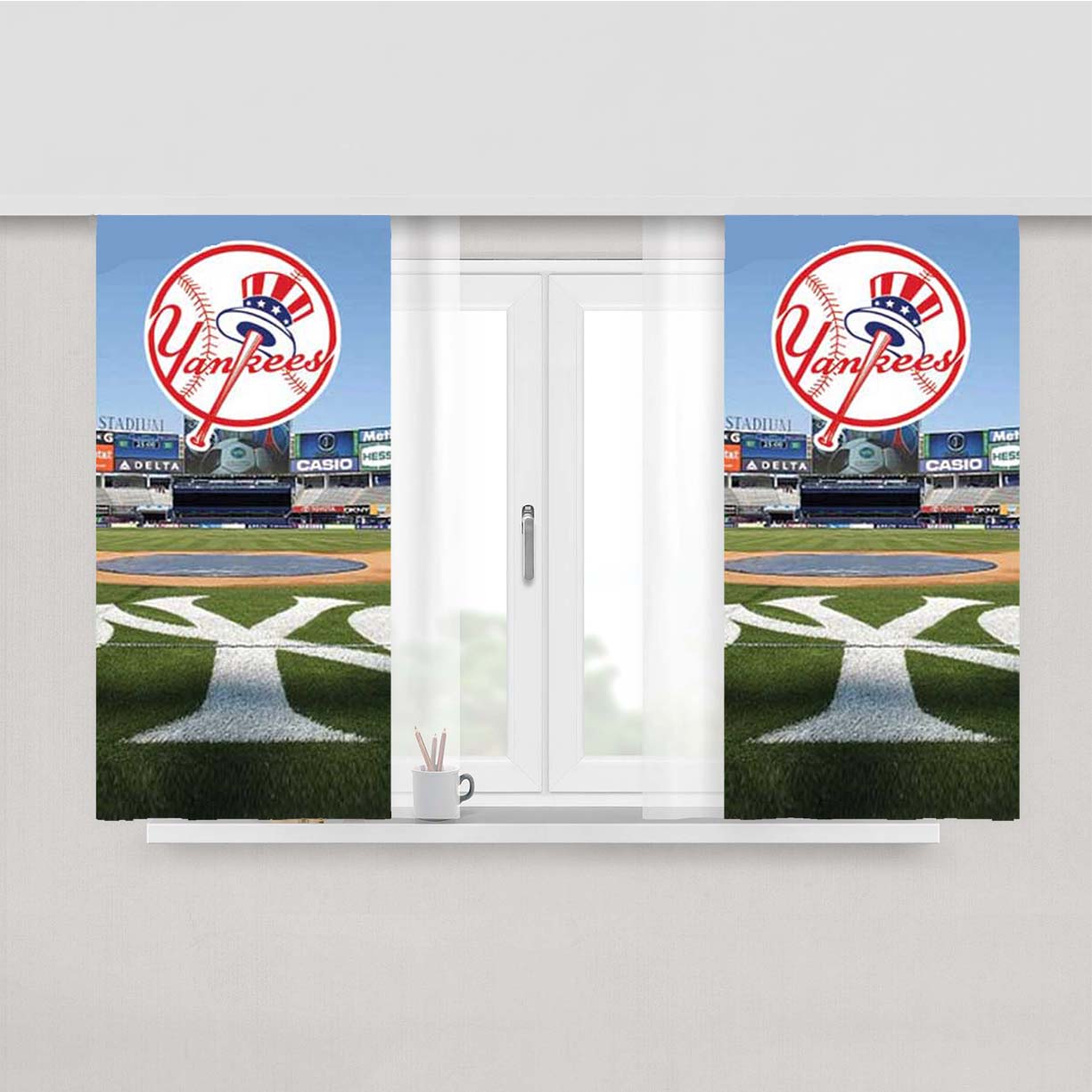 Ny Yankees Stadium Peach Skin Window Curtains