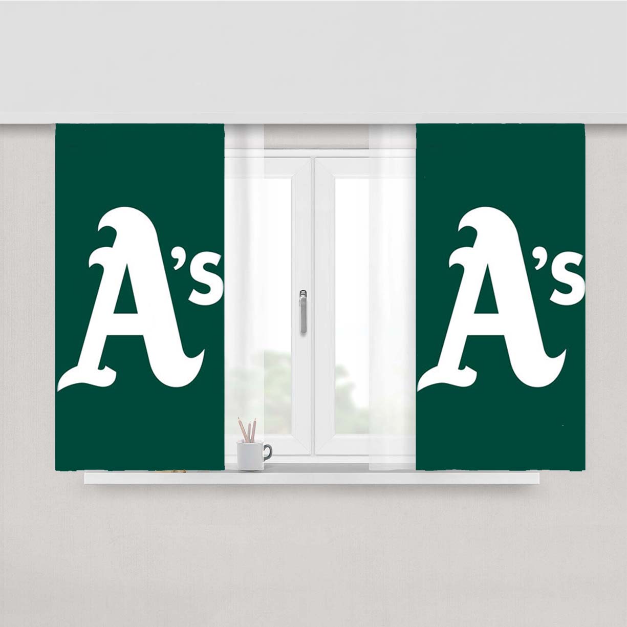 Oakland Athletics Art Peach Skin Window Curtains