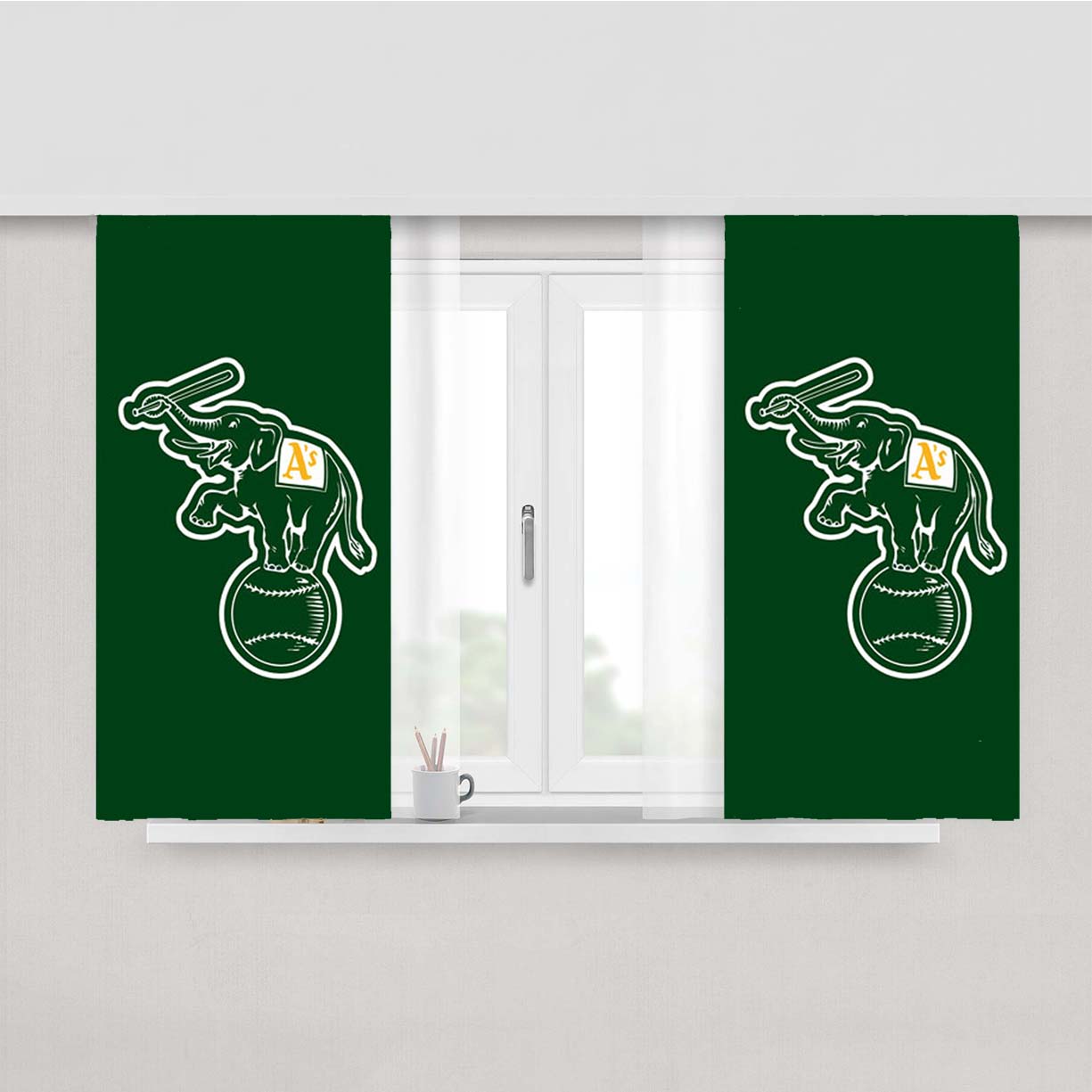 Oakland Athletics Icon Peach Skin Window Curtains