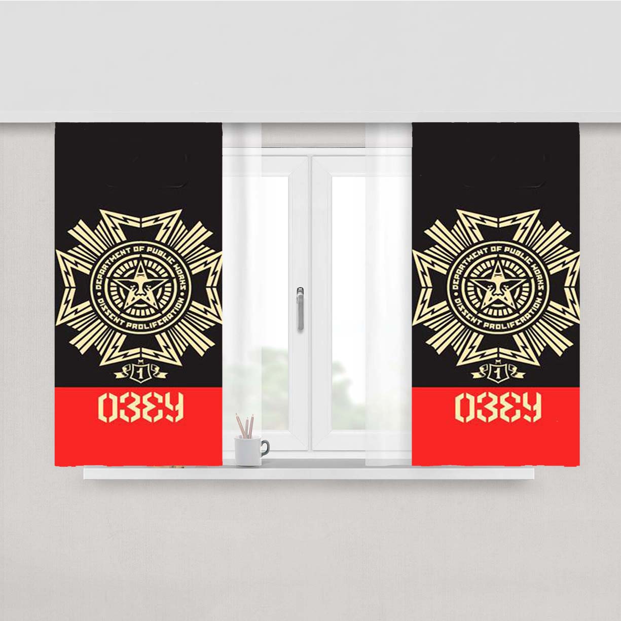 Obey Clothing Peach Skin Window Curtains
