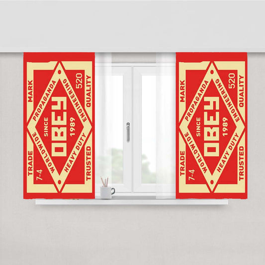 Obey Logo Peach Skin Window Curtains