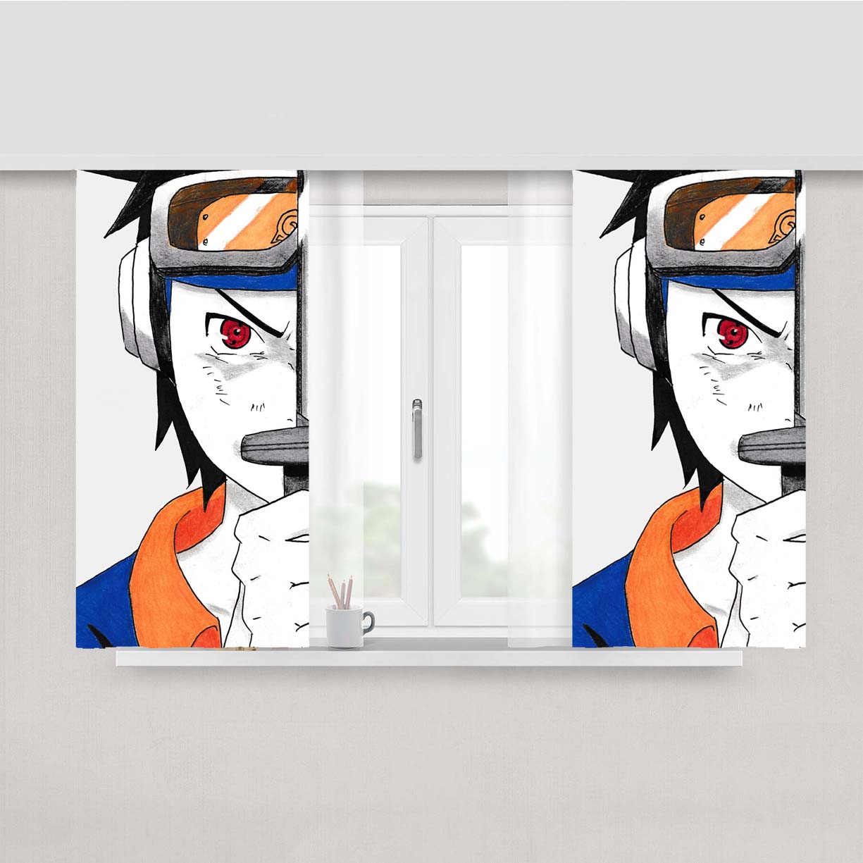 Obito Uchiha Peach Skin Window Curtains