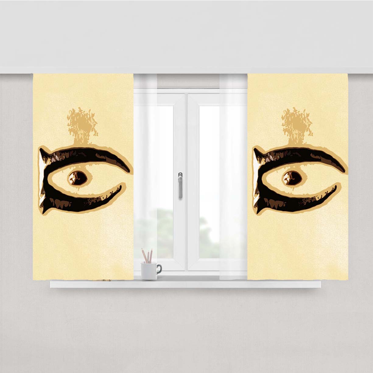 Oblivion Logo Peach Skin Window Curtains