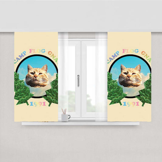 Odd Future Cat Crest Peach Skin Window Curtains